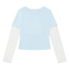 Vintage Inspired Blue Contrast Long Sleeve