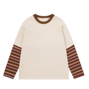 Loose-Fit Striped Long-Sleeve Cotton Top