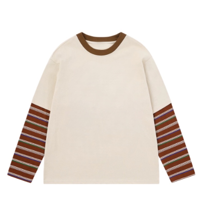 Loose-Fit Striped Long-Sleeve Cotton Top