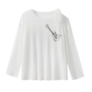 Chic Graphic Off-Shoulder Long Sleeves