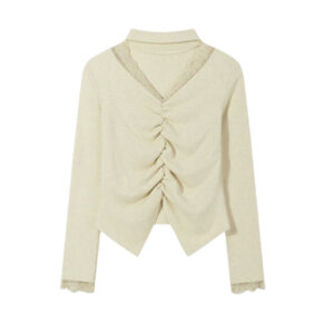 Slim Fit Lace Accent Long Sleeve