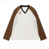 Retro Casual Sports V-Neck Long Sleeve