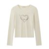Cute Heart Design Casual Long Sleeves