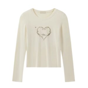 Cute Heart Design Casual Long Sleeves