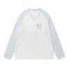 Gentle-Style Long-Sleeve Top With Playful Cat Print