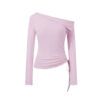 Slim Waist Irregular Long Sleeves Top
